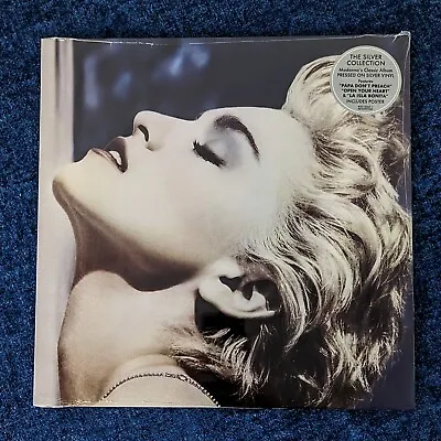 MADONNA SEALED TRUE BLUE SILVER 12'' VINYL LP US 2023 New Promo Hype & Poster • $45