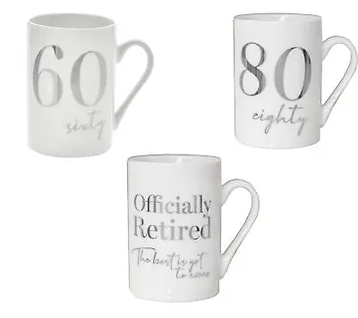 Novelty Mugs Birthday Retirement Ceramic Sixty Eighty 60th 80th Milestones 11oz  • £9.05