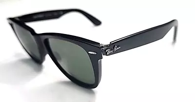 Ray Ban RB2140 Wayfarer 901 Black Green Sunglasses 54-18 150  Italy Damaged Arms • $49.99