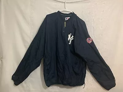 Majestic Authentic MLB New York Yankees Navy Jacket 1/4 Zip Size L EUC • $40