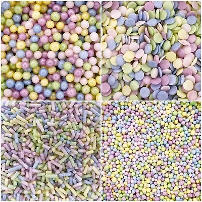 Pastel Easter Cupcake Sprinkles Strands 100s Pearls Cake Toppers Decorations • £2.50