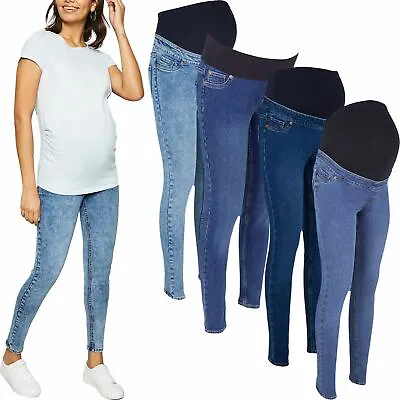 £13.99 • Buy Ex-Label Ladies Womens Over Bump Maternity Skinny Stretch Jeans Jeggings 8-24