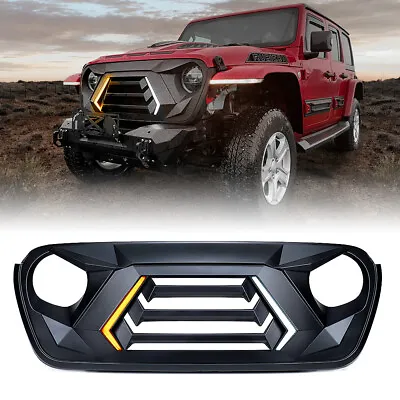 Xprite Matte Black Grille LED Running Lights For 2018-2023 Jeep Wrangler JL JT • $156.77