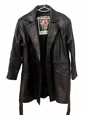 VTG Genuine Leather Jacket Trench Coat Women Clout Related Fashion Size M • $38