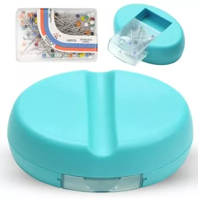 Magnetic Pin Cushion Bobby Pins Holder With 100 Pins For Sewing Quilting • $13.85