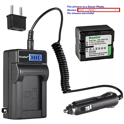 Kastar Battery LCD AC Charger For Panasonic VW-VBN070 VW-VBN130  VW-VBN260 • $8.99