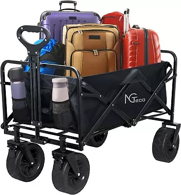 (Used) NGTeco Collapsible Wagon Cart With 220lbs Weight Capacity For Brake & Bea • $59.95