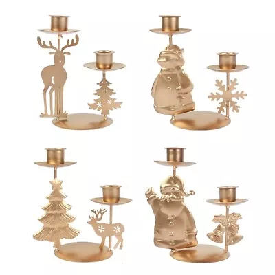 Double-Headed Metal Candelabra Christmas Holder Candlesticks Stand Decor • £7.54