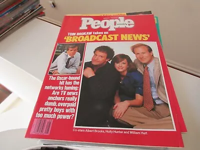 People Magazine Feb 1 1988 'Broadcast News' Tom Brokaw Brooks Hunter Hurt • $20