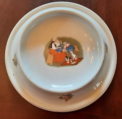 Antique Royal Baby-Plate Feb. 7 1905 Child's Dish Bowl Bunnies Children • $10.50