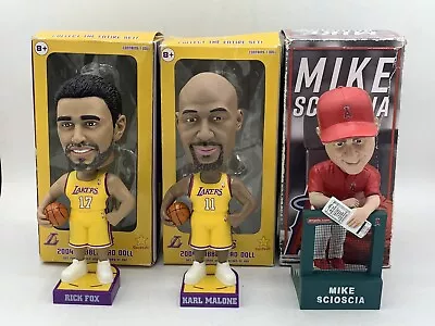 Los Angeles Angels Lakers Bobblehead Lot Of 3 Karl Malone Rick Fox Mike Scioscia • $24.99