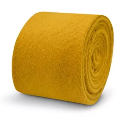 £15.99 • Buy Frederick Thomas Designer Wool Mens Tie - Mustard Yellow - Plain Skinny Wedding
