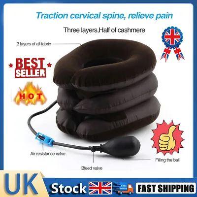Air Inflatable Pump Neck Head Cervical Traction Stretcher Pain Relief • £7.66