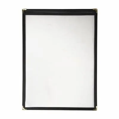 Olympia American Style Menu Cover In Black With Reinforced Metal Corners - A4 • £13.63