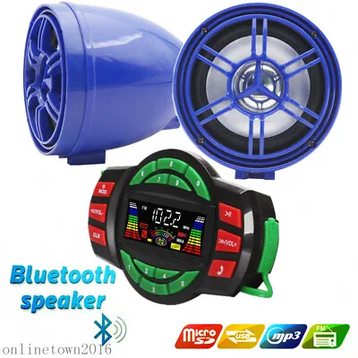 Bluetooth Motorcycle Audio Radio Sound System Stereo Speakers Mp3 USB APPControl • $39.99