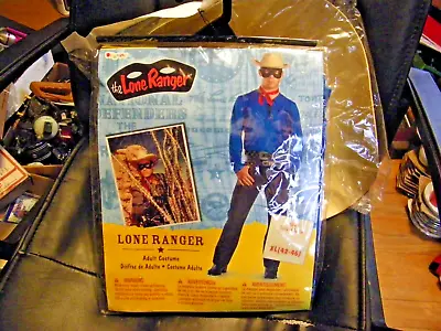 $39.99 • Buy Adult Men The Lone Ranger Costume Mask, Hat, Shirt & Scarf New In Original Pack