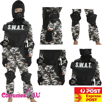 Kids Swat Team Costume Army Military Police Boys Book Week Child Uniform • $30.36