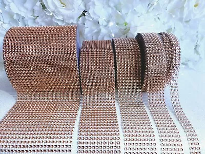 £1.25 • Buy Rose Gold Diamante Effect RibbonTrim Wedding Cake Mesh Wrap Bling Art & Craft