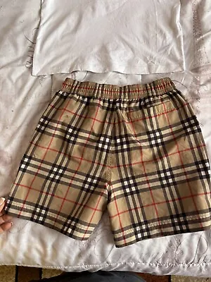 Burberry London England Boys Kameron Vintage Check Swim Trunks Shorts Size 8y • $150