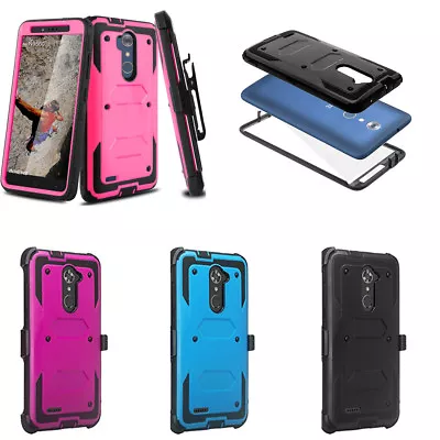 For ZTE Zmax Pro Z981/Blade X Max Z988 Hybird Stand Impact Armor Hard Case Cover • $8.99