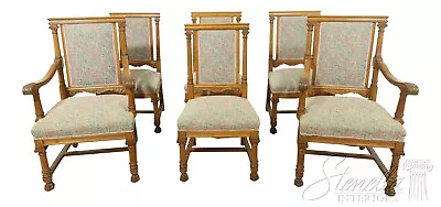 LF54731EC: Set Of 6 RJ HORNER Antique Oak Dining Room Chairs • $2695