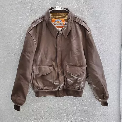 VINTAGE Cooper Men Jacket 48R Brown US Air Force 100% Goatskin Leather READ • $199.94