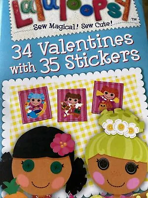 NOS Sealed Lalaloopsy Sew Magic Valentines Day 34 Cards 35 Stickers Box Damage • $8