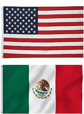 Wholesale LOT Of 3' X 5' USA AMERICAN & 3' X 5' Ft MEXICO Mexican Flag 100D • $13.88