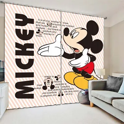 £40.60 • Buy Letter Mickey Mouse 3D Curtain Blockout Photo Printing Curtains Drape Fabric