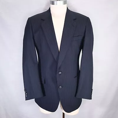 Hart Schaffner Marx Navy Pinstripe Sport Coat Size 42 Long 42L Mens Jacket • $49.77