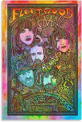 MANGD Fleetwood Mac Poster Music Poster Vintage Posters For Room Aesthetic Canva • $19.73