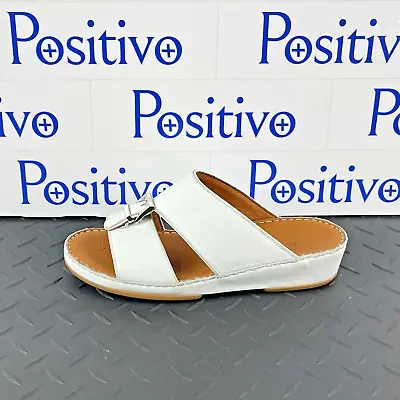 Bally Mens Herb White Leather Grained Sandals Shoes US 10 New • $229