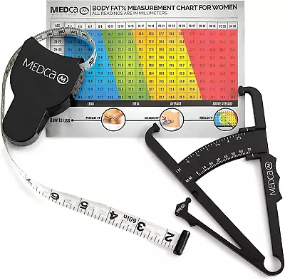 Body Fat Caliper And Measuring Tape For Body - Skinfold Calipers And Body Fat Ta • $11.95
