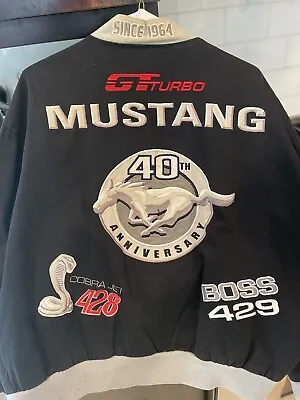 Vintage Ford Mustang Jacket 2XL Patches On Front/back Sleeves COBRA GT Mach  • $36