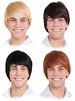 Adult 60s 70s Boy Band Beatles Wig Fancy Dress Short Male Fringe Accessory • £9.99