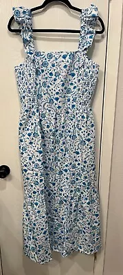 NWT Draper James Blue And White Midi Ruffle Nap Dress Size XL From Sam’s Club • $18.99
