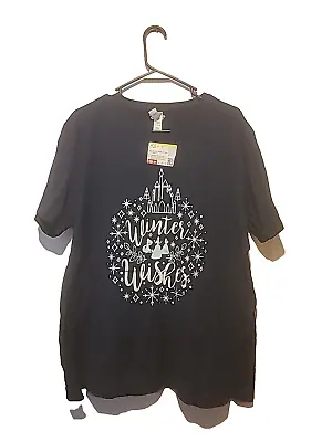Disney T-Shirt XXL Black Winter Wishes • $2.39