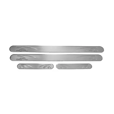 Door Sill Scuff Plate Scratch Protector For VW Steel Silver Wave 4 Pcs • $44.90