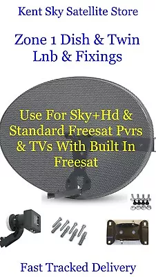 Twin Lnb Zone 1 MK4 60cm Satellite Dish  For Sky+Hd/Freesat🇬🇧🇬🇧 • £39.99