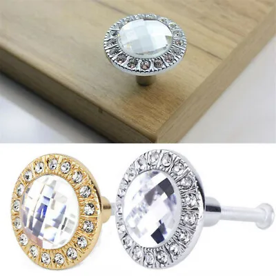 £1.52 • Buy Dazzling Diamond Crystal Door Knobs Drawer Cabinet Handles Pull Furniture Handle
