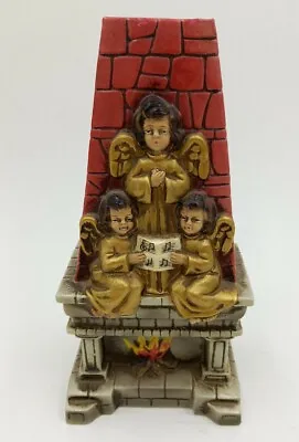 Music Box Angel Choir Singers Atop Fireplace 6374 Japan Silent Night Vintage  • $22.77