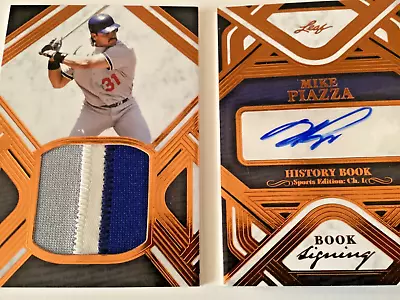 Mike Piazza Autograph Patch # 8/25 Auto Jersey Leaf History Book La Dodgers 2023 • $99.99