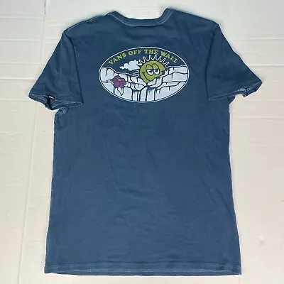 Vans Off The Wall Premium Adult Medium T-shirt Blue Short Sleeve Sun Flower • $8.49