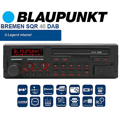 BLAUPUNKT BREMAN SQR 46 Bluetooth USB MP3 AUX Car Stereo Porsche Mercedes Bmw Vw • $519.99
