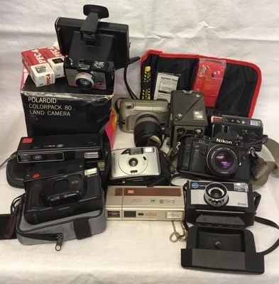 £19.99 • Buy Vintage Camera Job Lot Nikon Minolta Fuji Kodak Untested Bundle Retro Cameras