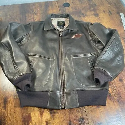 The Cockpit Classic G-1  Raider Leather Aviator Jacket Brown Men's Size Large • $499.99