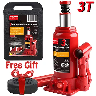 Hydraulic Bottle Jack W/ Carrying Case Jack Pad 3 Ton 6000 Lb Car Lift Stand A • $22.95