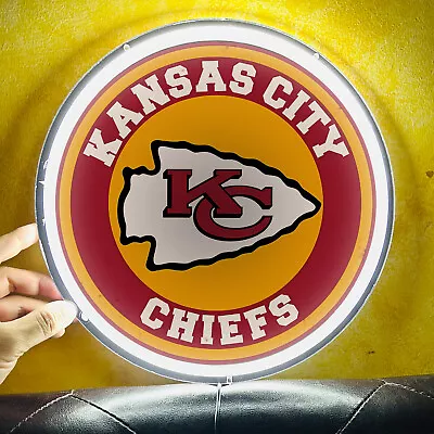 Kansas City Chiefs Neon Sign Club Store Night Light Wall Decor LED 12 X12  H4 • $49.99