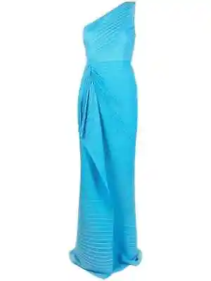 Solace London Draped One Shouder Gown In Blue Size UK14 (AU 12) RRP $1833 • $800