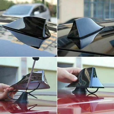 £6.99 • Buy Gloss Black Car Shark Fin Roof Antenna Radio FM/AM Signal Aerial For BMW F30 F20